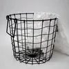 Panier à linge panier Hamper Iron Wile Utility Storage Round Organizer Organizer Bin pour la cuisine Chambre de salon