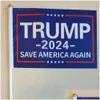 14x21cm Donald Trump 2024 Bannerflaggen Nehmen Sie die amerikanische Flagge mit Flaggmast -Wahldekoration Drop Lieferung Home Garden Festive PA Pole