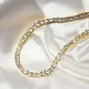 Hip -Hop -Schmuck aus VVS1 D Farbe Mossanit Diamant Halskette Real 4mm Moissanit Tennis 9k 10k 14k feste Goldkette