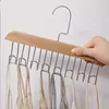 Hangers roteerbare houten riemen Camisole Hanger 8 Hooks Tie hoeden bars hangende organisator rack garderobe ruimte besparende kleding opslag