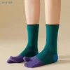 Women Socks 1 par unisex Two-toed Simple Mixed Corlor Tabi Japanese Clogs Spring Autumn Split-toed