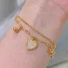 Link Armbänder Anenjery Gold Farbe Liebe Herz Zirkon Anhänger Armband Doppelschicht Kette Charm Valentinstag Schmuckgeschenke für Frauen