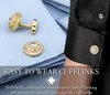 Hawson Luxury Crystal Cuff Links Mens Mens Luxury Cuff Dress Shirt Shirt Mens Wedding Business Jewelry أو Accessories240429