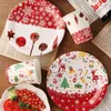 Tass jetables Paies 50pcs Net Red Christmas Party Paper Tasse 250 ml Milk Tea Coffee Juice Eau Boire Santa Elk Bell Creative Dessert