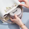 Party -Dekoration Personalisierte tragbare Schmuckschachtel mit Mirror Round Organizer Travel Case PU Lederboxen Geschenke für Juweliere