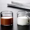 Vinglas 100 ml hög borosilikatglaskopp med pipmuggar mjölkkaffe redskap isolerade tydliga för espresso