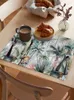 Bordmattor Summer Hand ritade tropiska växter Kaffefat mat kök placemat matsal mattor