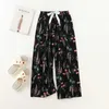 Pantalon féminin Capris Summer Slpwear pour femmes Pajamas Léopard imprimé en vrac Bott