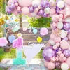 Décoration de fête 179pcs 3D Creudé à thème papillon Garland Arch Kit rose Purple Latex ballon Ballon Girl Anniversaire Outdoor