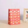 Borse da stoccaggio 6 pezzi sacche da regalo per feste natalizie con manico gioielli shopping di girasole natalizio per il matrimonio di San Valentino Carta colorata