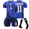 Soccer Trikots -Trainingsanzüge 2223 American Football Team Away Blue Nr. 10 Bridgic 8 McKeny 13 Morris World Cup Trikot