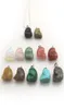 Lot mixte Naturel Stone Skull Forme Pendentif Silant Colliers de chaîne de couleur pour la promotion 12pcslot3904462