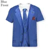 Western Suit 3D-geprinte T-shirts voor mannen Hoge kwaliteit Male Persoonlijkheidsinstelling Business Suit Gedrukt 3D Design T-shirts Summer Tops 240513