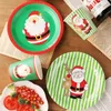 Disposable Cups Straws 50pcs Net Red Christmas Party Paper Cup 250ml Milk Tea Coffee Juice Water Drinking Santa Elk Bell Creative Dessert