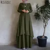 Bainha irregular Long Dress Dubai Turquia abaya hijab vestido de enorme zanzea feminino de manga longa Muslim Kaftan maxi vestidos 240508