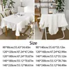 Table Cloth Vintage Ruffle Trim Tablecloth White Rectangular Cotton Linen Cover For Home Kitchen Wedding Party