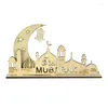 Party Decoration Wood Eid Murbark Table Decor Ramadan Mubarak Lamp Ornaments Gifts Muslim Islamic Festival Home Supplies