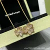 Colar de designer de alta qualidade Vancefe for Women High Board v Gold Clover três folhas colar de diamante completo fêmea de ouro rosa de ouro grossa colarinho de ouro