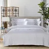 Bedding Sets 48 Luxury Cotton Borderyer Home Conjunto de cetim branco Tampa de edredão de cetim Oriental Vintage Sictlen Camphas de cama