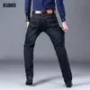 Kubro Men Business Stretch dżinsy Koreańska moda prosta wszechstronna dżins długa luźne spodnie modne spodnie 240513