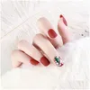 Nail Art Decorations Faux Nails 24pcs McOlor Faux Patch Long Oval Amovable Short Paragraph Fashion Manucure WH0616 DROP DIVRITE