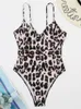 Women's Swimwear One Piece Women 2024 Swimsuit Sexy Leopard Belt Monokini Bodysuit Bathing Suit For Female Summer Backless Beachwear