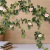 Decorative Flowers Artificial Rose Vines Pography Prop Vine Hanging Faux Leaves Floral For Party Home Backdrop Wall Decor