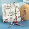 1pc Heart Belly Botton Ring 14g Women Sexy Butterfly che penzola cZ Piercing Bulbell Body Gift Ombligo 240429