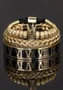 3pcsset urok biżuteria luksusowa korona ręcznie robione mężczyźni rzymski cyfra bransoletki konopne klamskie burzanie otwarte mikro utwardzanie ze stali nierdzewnej CZ3720756
