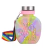 Colorful silicone children's water bottle can play games, outdoor water cup for travel, portable toy, sports water bottle