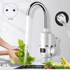 Mutfak Muslukları 3000W Anında Tanksız Elektrikli Su Isıtıcı Musluk Isıtma LED Dijital Ekranla Musluk EU PLU