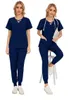 Stretch Women Slim Fit Scrubs Sets Uniforms Doctors Tops Joggers Gowns Nurse Accessories Salon Spa Workwear Set 240420