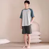 Home Clothing Men's Model Blouse Short Shorts Clets Couple Pyjama Set Pantal