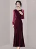 Casual Dresses Eshin Round Collar Long Sleeve Solid Color Party For Women 2024 Spring Fashion Female Evening Dress TH6459