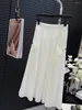 Spódnice japońskie vintage bawełniane lniane plisowane kobiety Spring Spring Casual Pockets High talia A-line Cargo Midi Japan Saia Mujer