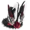 Bérets Halloween Magiciens Top Hat Skull Featherrabbits Ear décortient les sorcières Girl Role Play Tool Période médiévale DXAA