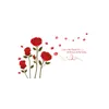 Autocollants muraux romantiques de fleurs de rose rouge décalcomanies salon amovible mural home décor fleur # p30