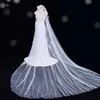 Bijoux de cheveux de mariage V52 Veille de mariée Luxury Veaux de mariée Long Cathédrale 1 couche Veille de mariage doux 3d Fleur Pas de peigne Accessoires de mariage