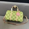 Green Women Checkerboard Contrast Bags Travel Messenger Designer Leather Shoulder Luggage Bag Men Leather Backpack Travel Bag Luggage B Xrkj