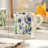 Tasses en céramique tasse d'huile de peinture à l'huile Style de fleur de fleur