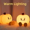 Nachtlichten LED Licht Leuke pompoen dimbare siliconenlamp USB oplaadbare timing bed decoratie bureau voor kinderen vrienden cadeau