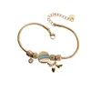 Nouvelle mode Gold Bead Femmes Chaîne de serpents en acier inoxydable Blue Evil Eyes Bracelet pour les femmes