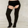 Boots Bota Feminina Luxury Women High Heels Black Overknee Thigh Waist Leather Stockings Pointed Toe Chaussure Femme