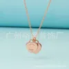 S925 Серебряный TiffanyJewelry Heart Pendants Площающие двойное ожерелье Черт -штамп.