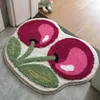 Mattor söt körsbärsform badrum mat kök matta ins stil tjock plysch non-halk dörrmatta duschrum toalett matta golv yta dekor pad