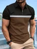 Zomer verkopen heren Zipper polo shirt kraag short sleeveved pullover casual sport solide kleurstand trend t -shirt 240513