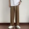 Pantalon masculin hommes cordon de trottoir en été coréen à rayures glace de soie droite sport
