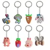 Keychains Lanyards Rabbit Keychain Boys Key Ring For Women Chain Accessories Backpack Handbag and Car Gift Saint Valentin Day Keyring Suit Otsye