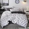 Bedding Sets Denisroom Pink Dot Printing Bed Linen Linens Cão de edredão de edredão Folhas de Quilt Kilt GT41#