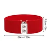 Gürtel Mode vielseitig für Frauen elastischer Stretchbund Vintage handgefertigt in den USA Gear Gürtel Perle Schnalle Dekoration rot